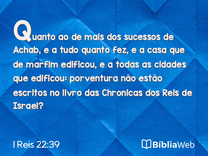 I Reis 22:39 em imagem para compartilhar