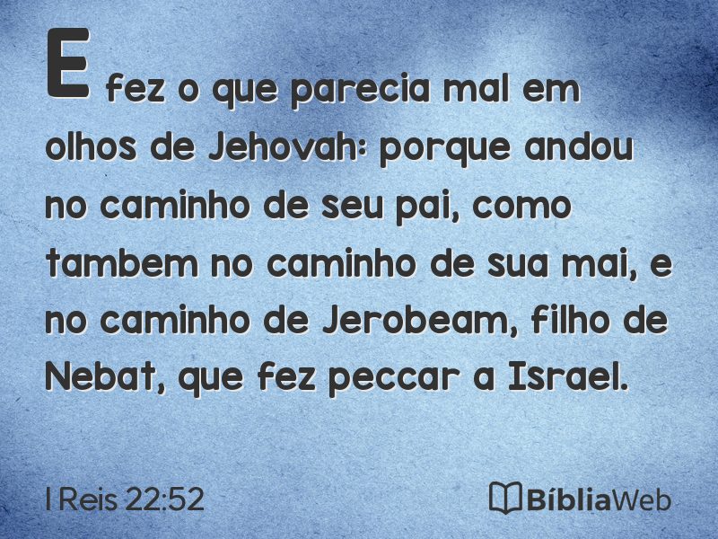 I Reis 22:52 em imagem para compartilhar