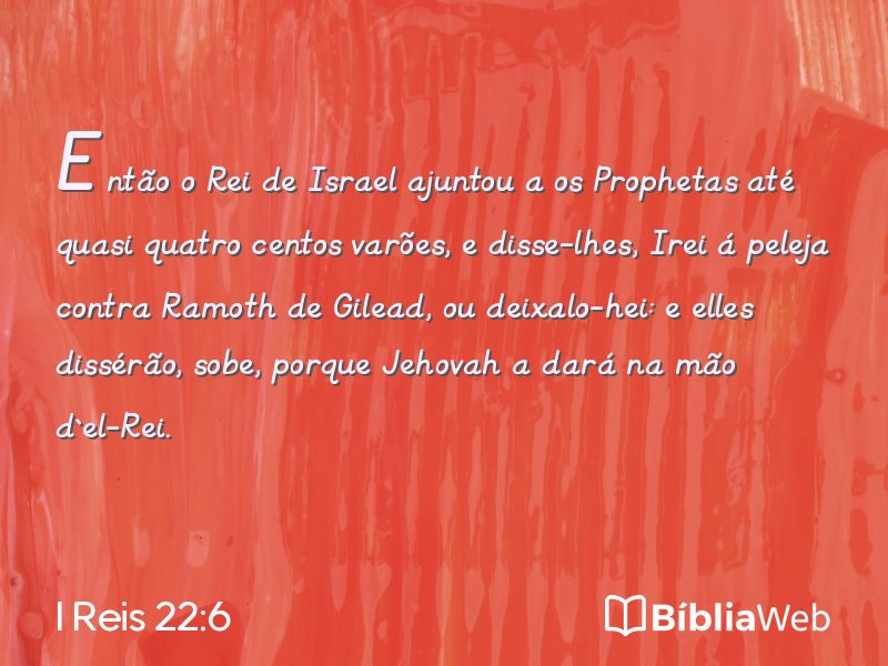 I Reis 22:6 em imagem para compartilhar