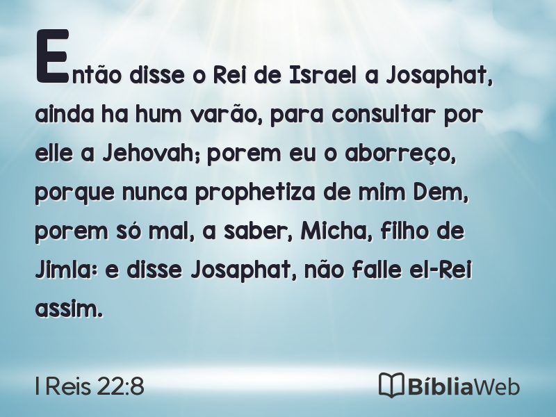 I Reis 22:8 em imagem para compartilhar