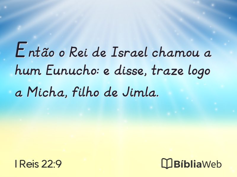 I Reis 22:9 em imagem para compartilhar