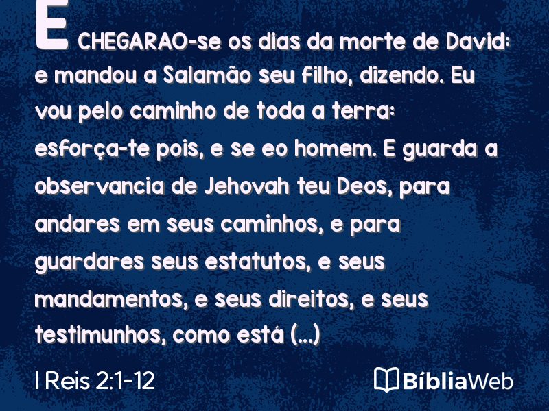 I Reis 2:1-12 em imagem para compartilhar