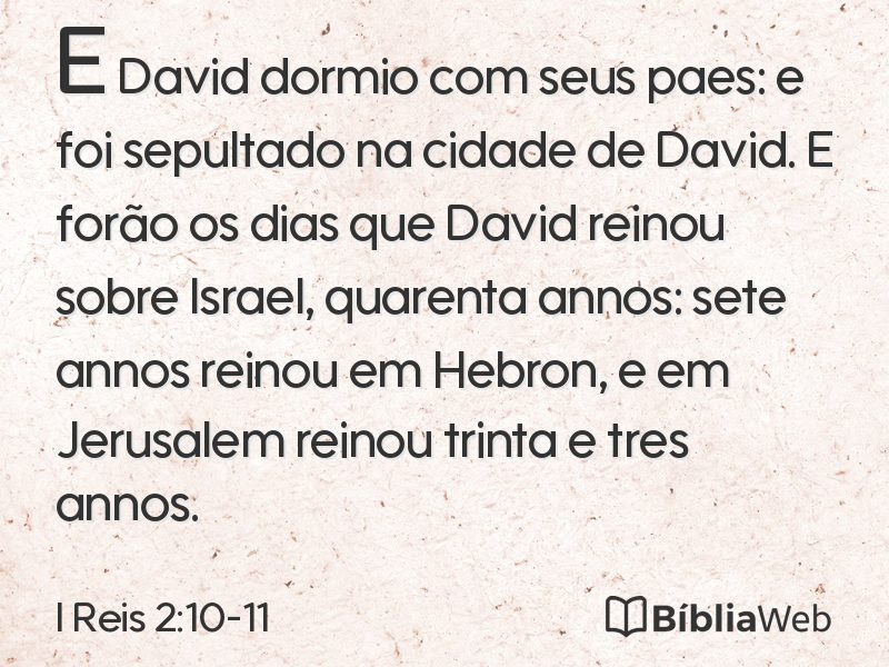 I Reis 2:10-11 em imagem para compartilhar