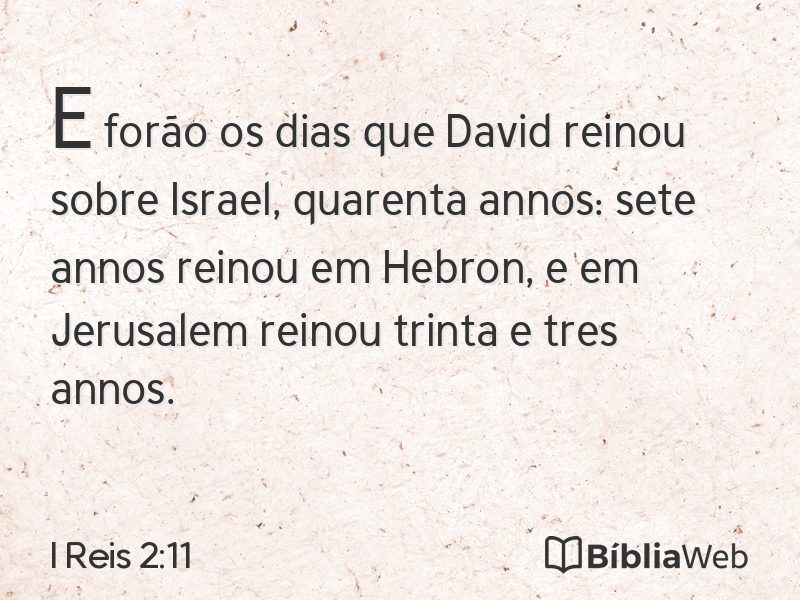 I Reis 2:11 em imagem para compartilhar