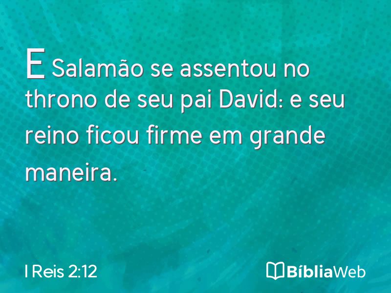 I Reis 2:12 em imagem para compartilhar