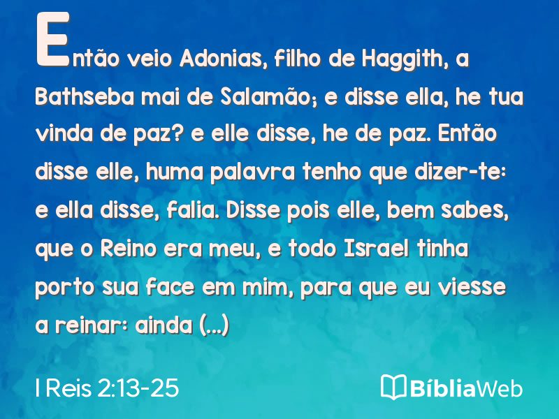 I Reis 2:13-25 em imagem para compartilhar
