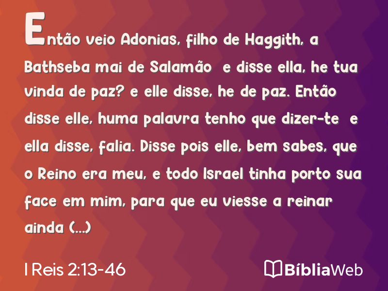 I Reis 2:13-46 em imagem para compartilhar