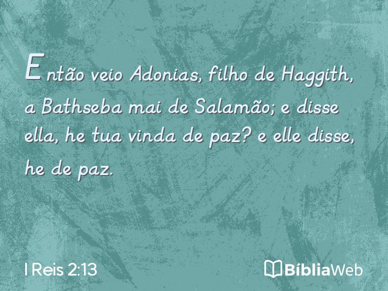 I Reis 2:13 em imagem para compartilhar