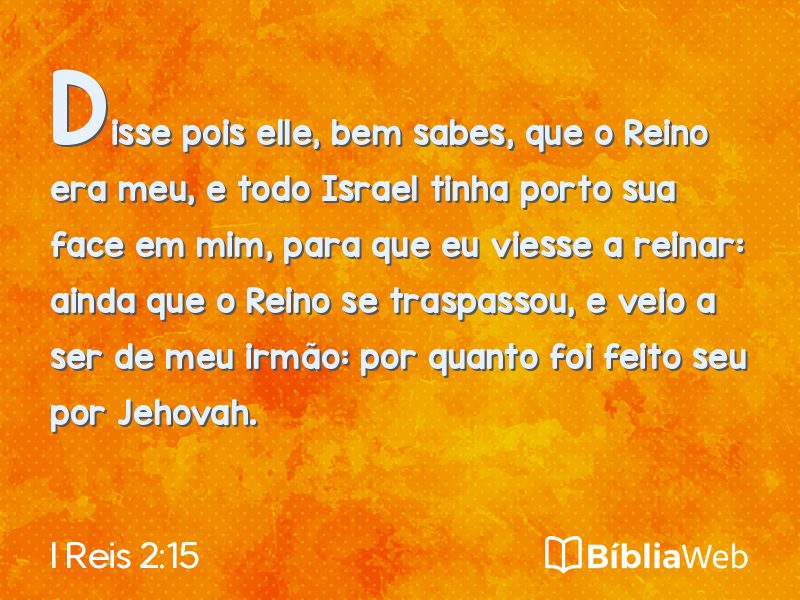 I Reis 2:15 em imagem para compartilhar