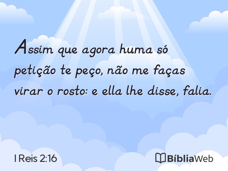 I Reis 2:16 em imagem para compartilhar
