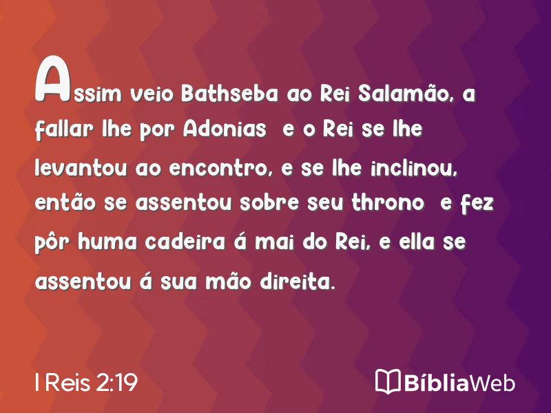 I Reis 2:19 em imagem para compartilhar