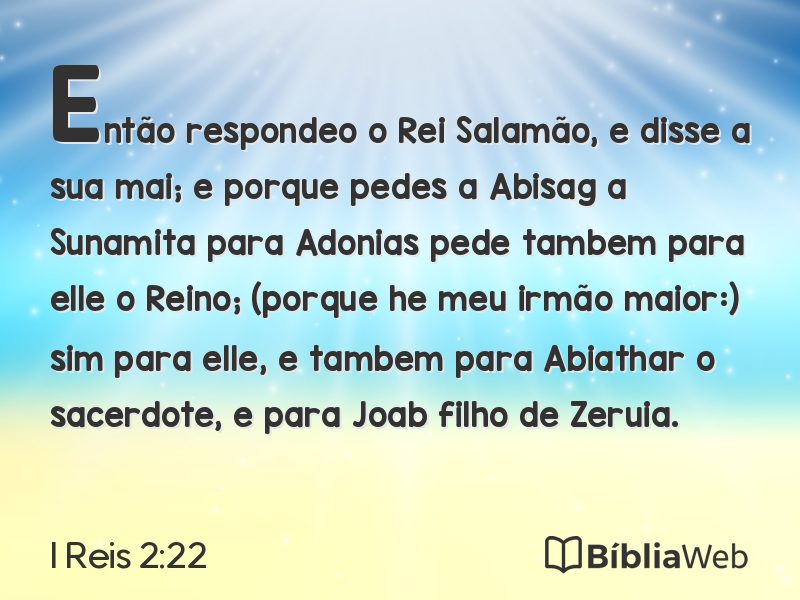 I Reis 2:22 em imagem para compartilhar