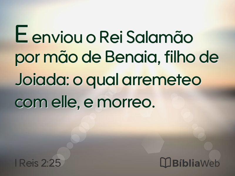 I Reis 2:25 em imagem para compartilhar