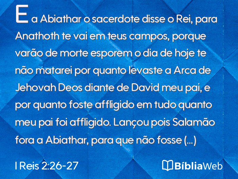 I Reis 2:26-27 em imagem para compartilhar