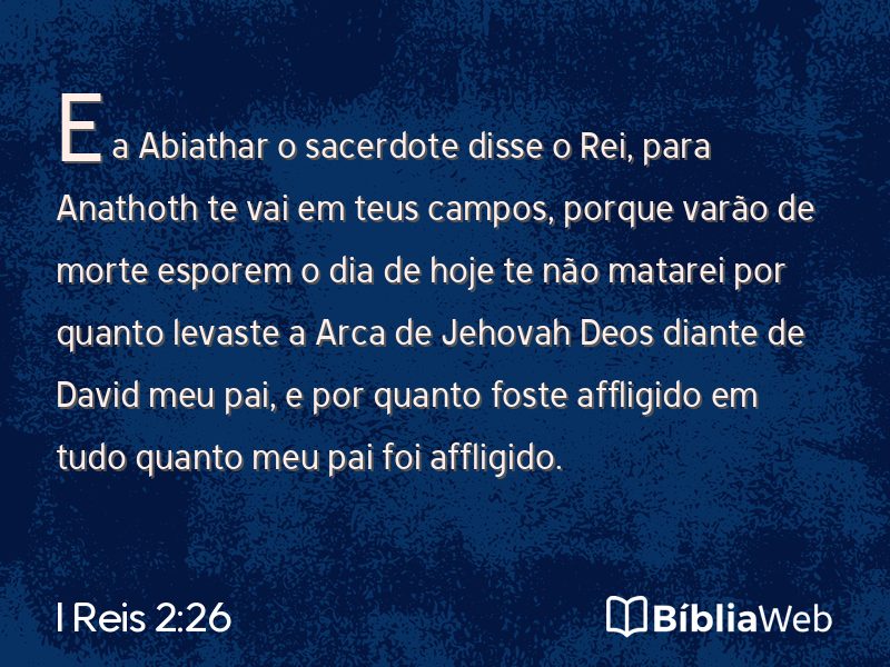 I Reis 2:26 em imagem para compartilhar