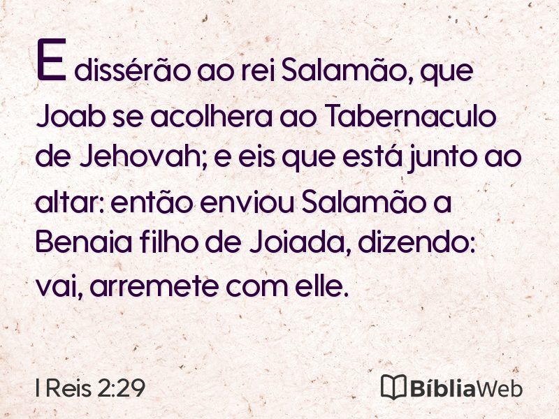 I Reis 2:29 em imagem para compartilhar