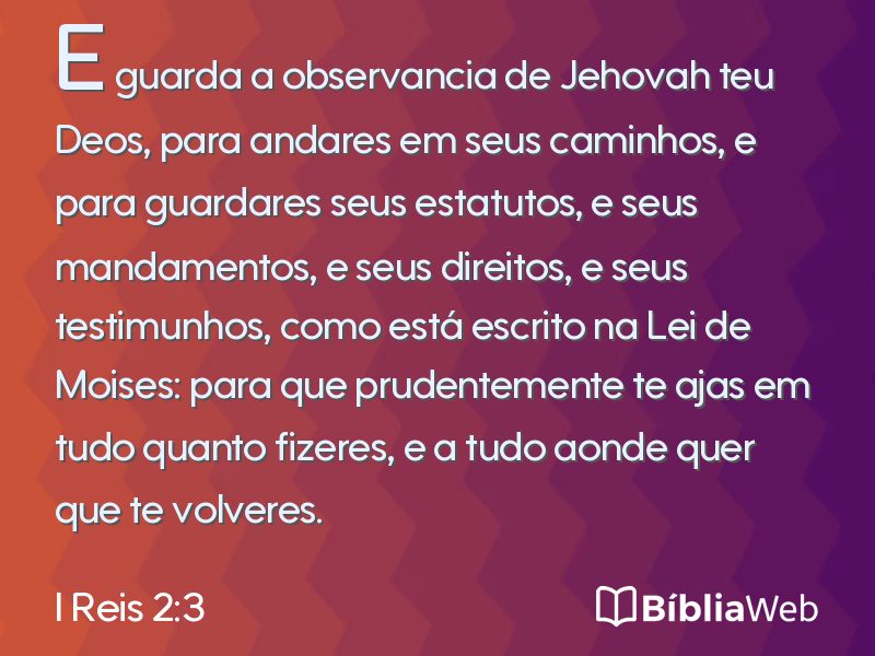 I Reis 2:3 em imagem para compartilhar