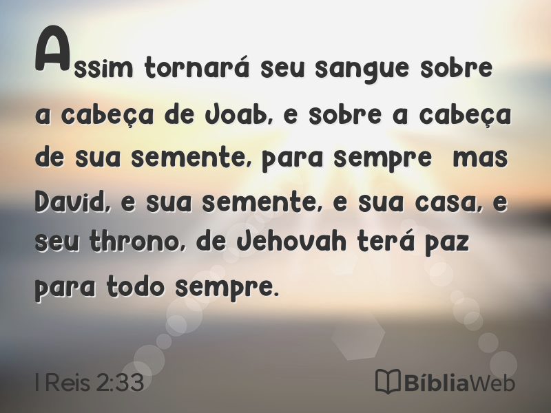 I Reis 2:33 em imagem para compartilhar