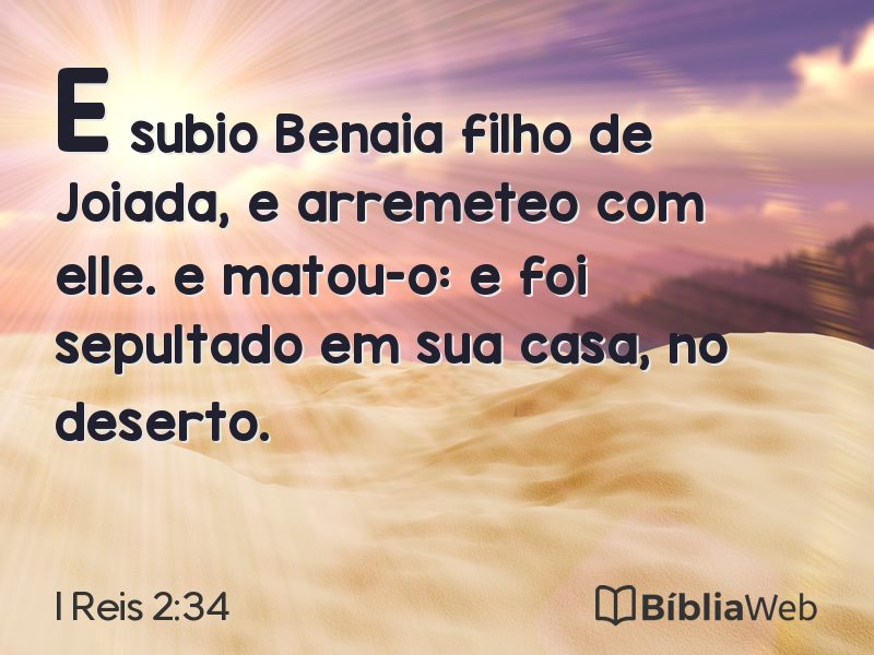 I Reis 2:34 em imagem para compartilhar