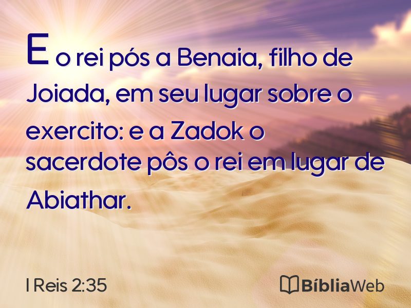 I Reis 2:35 em imagem para compartilhar