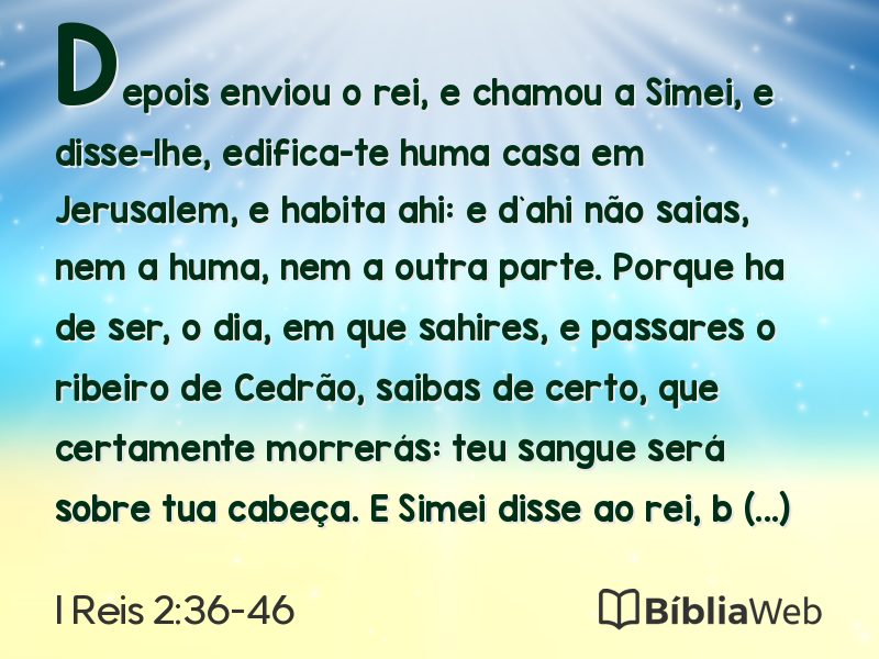 I Reis 2:36-46 em imagem para compartilhar