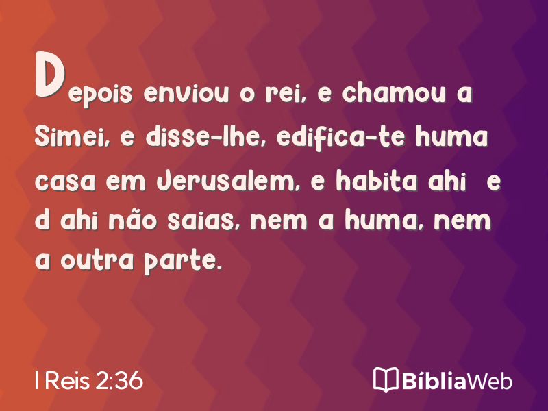 I Reis 2:36 em imagem para compartilhar
