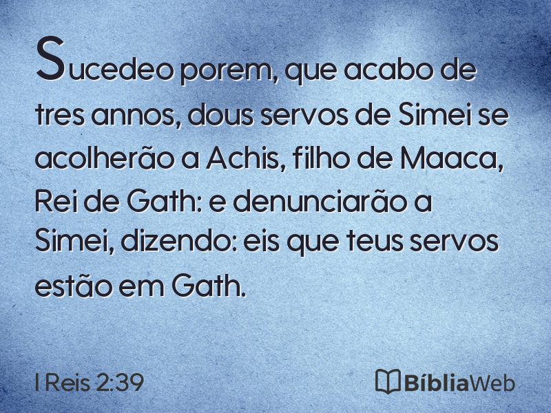I Reis 2:39 em imagem para compartilhar