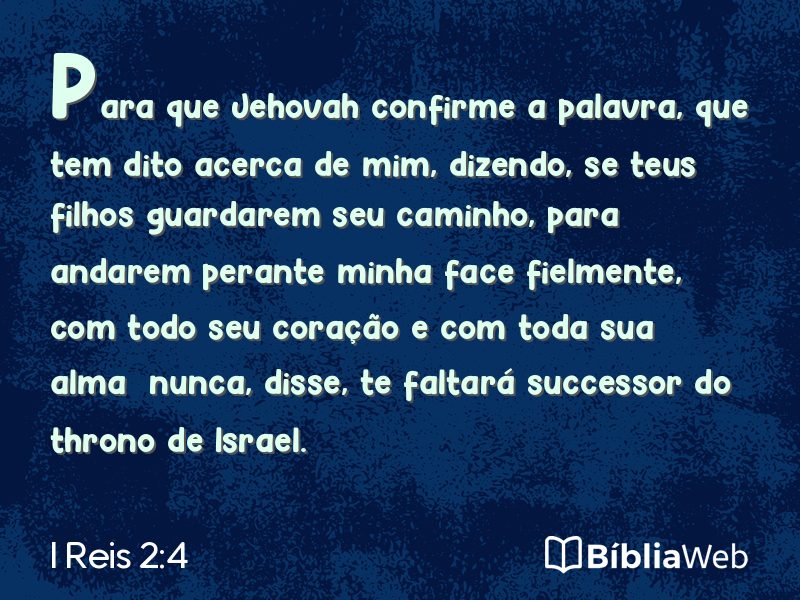 I Reis 2:4 em imagem para compartilhar