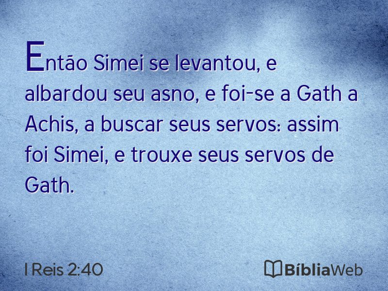 I Reis 2:40 em imagem para compartilhar
