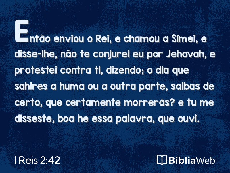 I Reis 2:42 em imagem para compartilhar