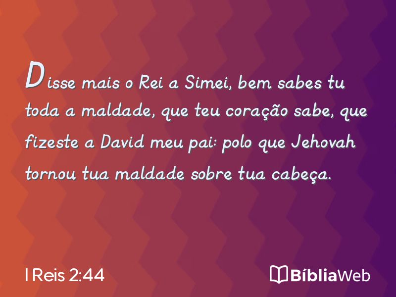 I Reis 2:44 em imagem para compartilhar