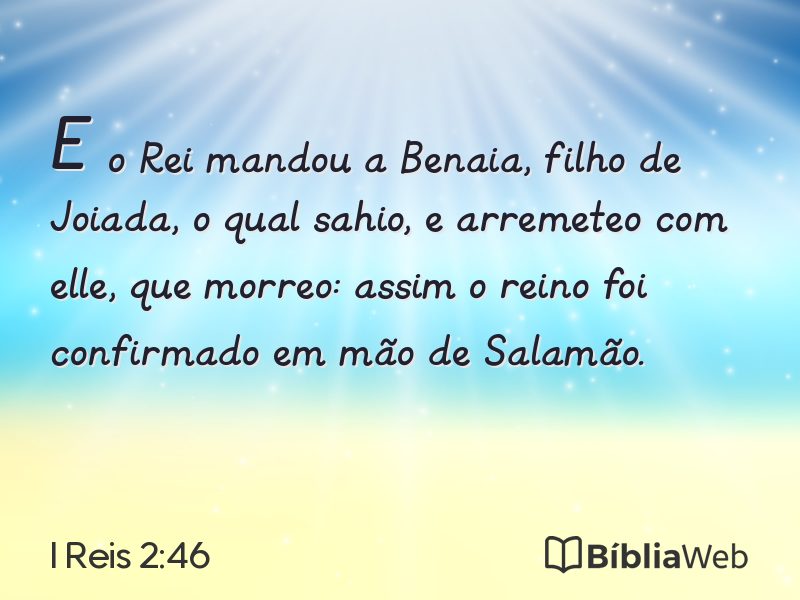 I Reis 2:46 em imagem para compartilhar