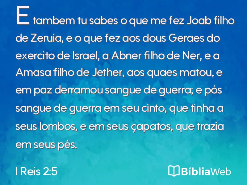 I Reis 2:5 em imagem para compartilhar
