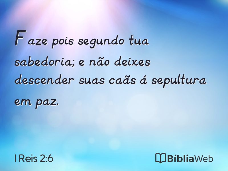 I Reis 2:6 em imagem para compartilhar