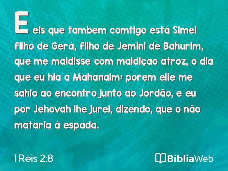 I Reis 2:8 em imagem para compartilhar