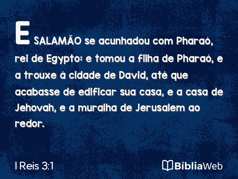 I Reis 3:1 em imagem para compartilhar