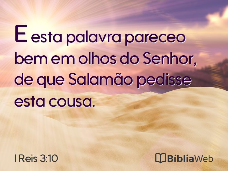 I Reis 3:10 em imagem para compartilhar