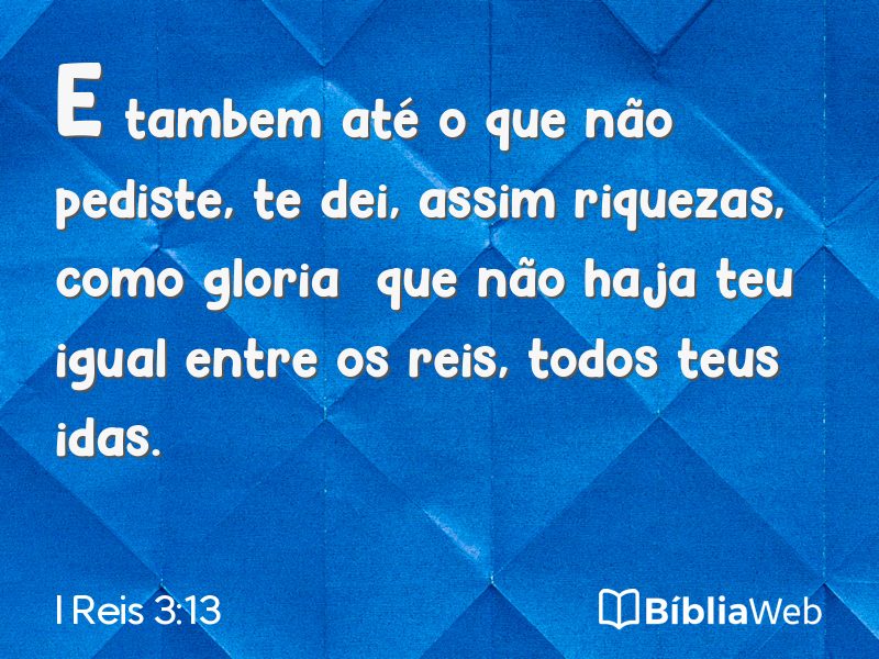 I Reis 3:13 em imagem para compartilhar