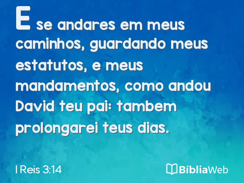 I Reis 3:14 em imagem para compartilhar