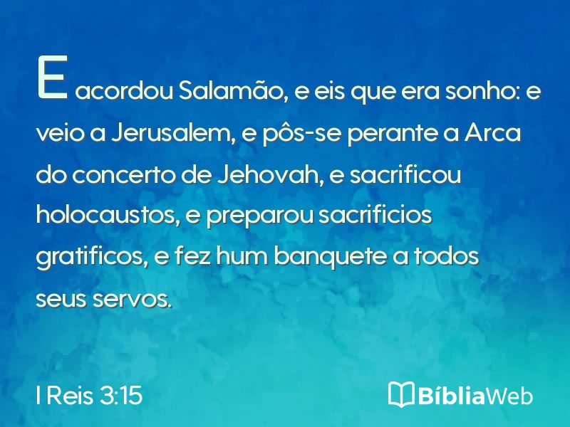 I Reis 3:15 em imagem para compartilhar
