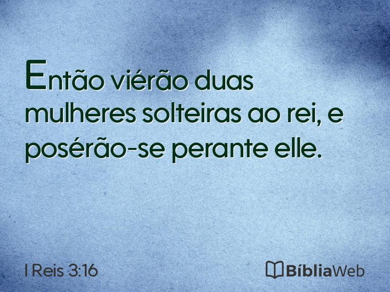 I Reis 3:16 em imagem para compartilhar