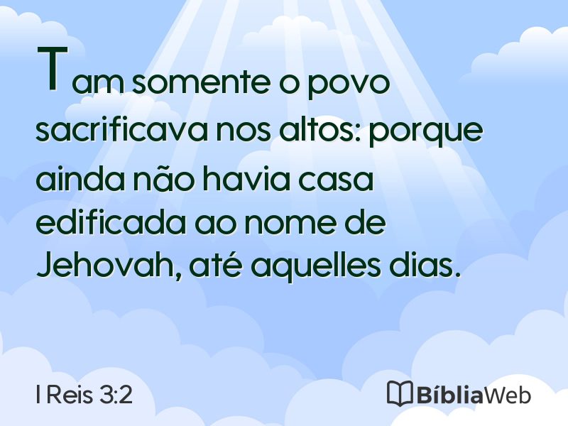 I Reis 3:2 em imagem para compartilhar