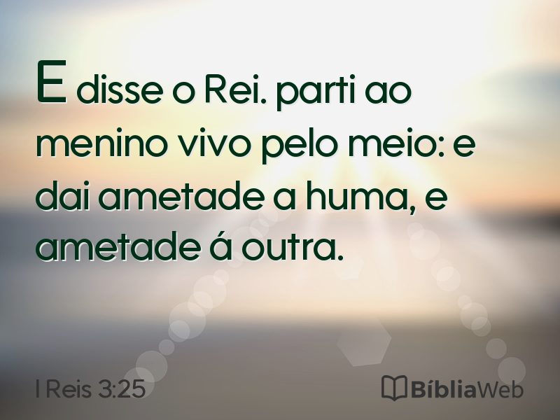 I Reis 3:25 em imagem para compartilhar