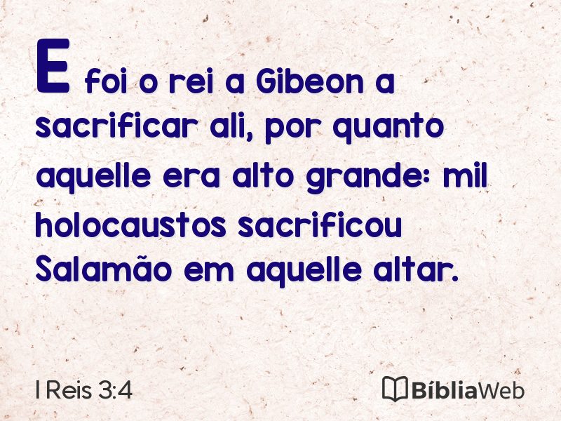 I Reis 3:4 em imagem para compartilhar