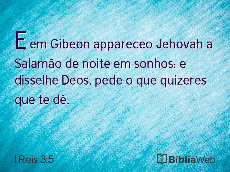 I Reis 3:5 em imagem para compartilhar