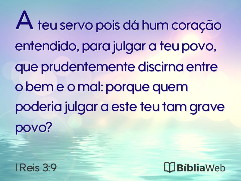I Reis 3:9 em imagem para compartilhar