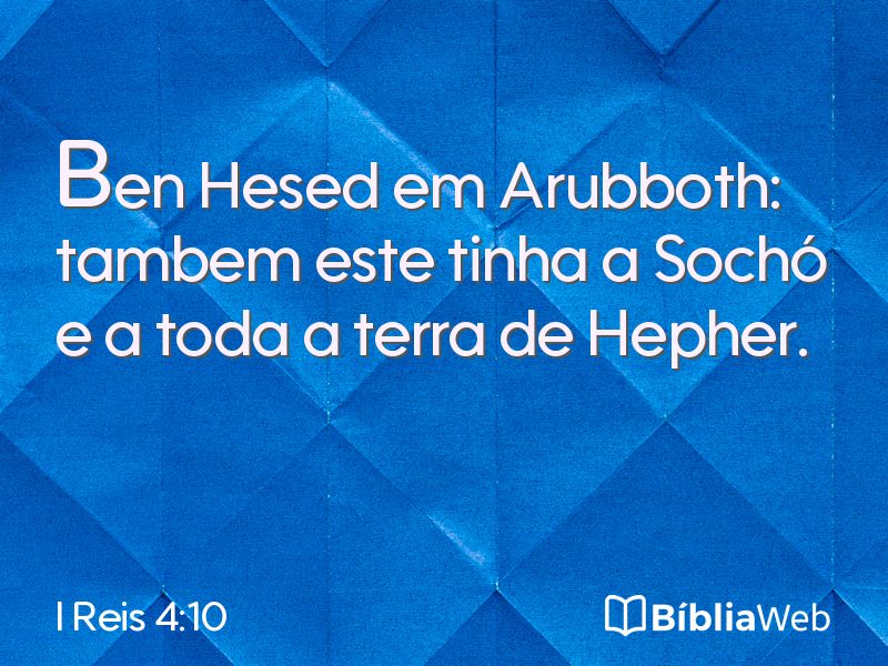 I Reis 4:10 em imagem para compartilhar