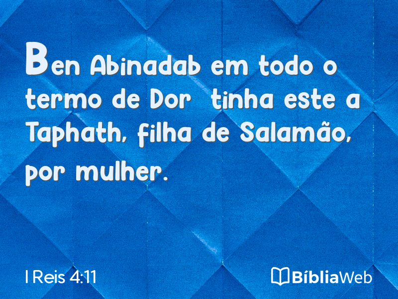 I Reis 4:11 em imagem para compartilhar