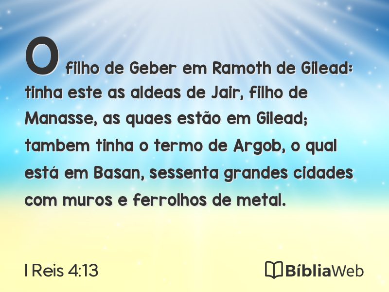 I Reis 4:13 em imagem para compartilhar