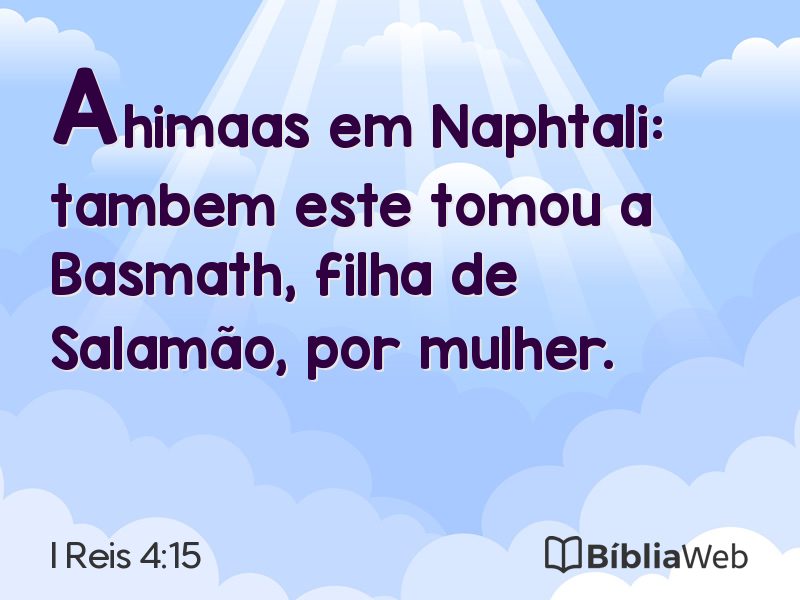 I Reis 4:15 em imagem para compartilhar